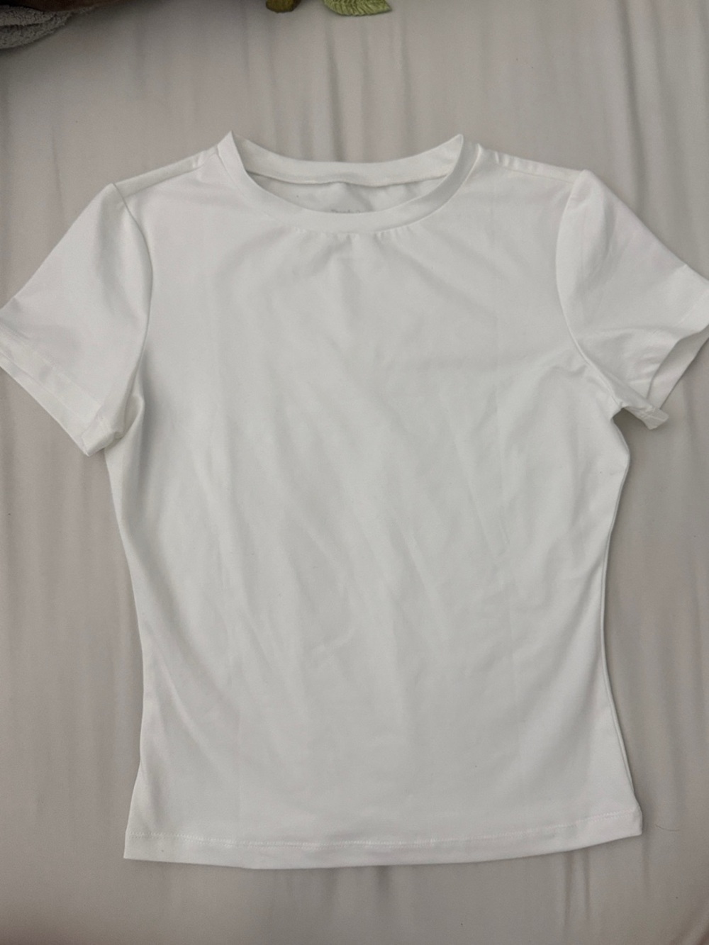 Amazon Women's White Short Sleeve Crewneck Tee